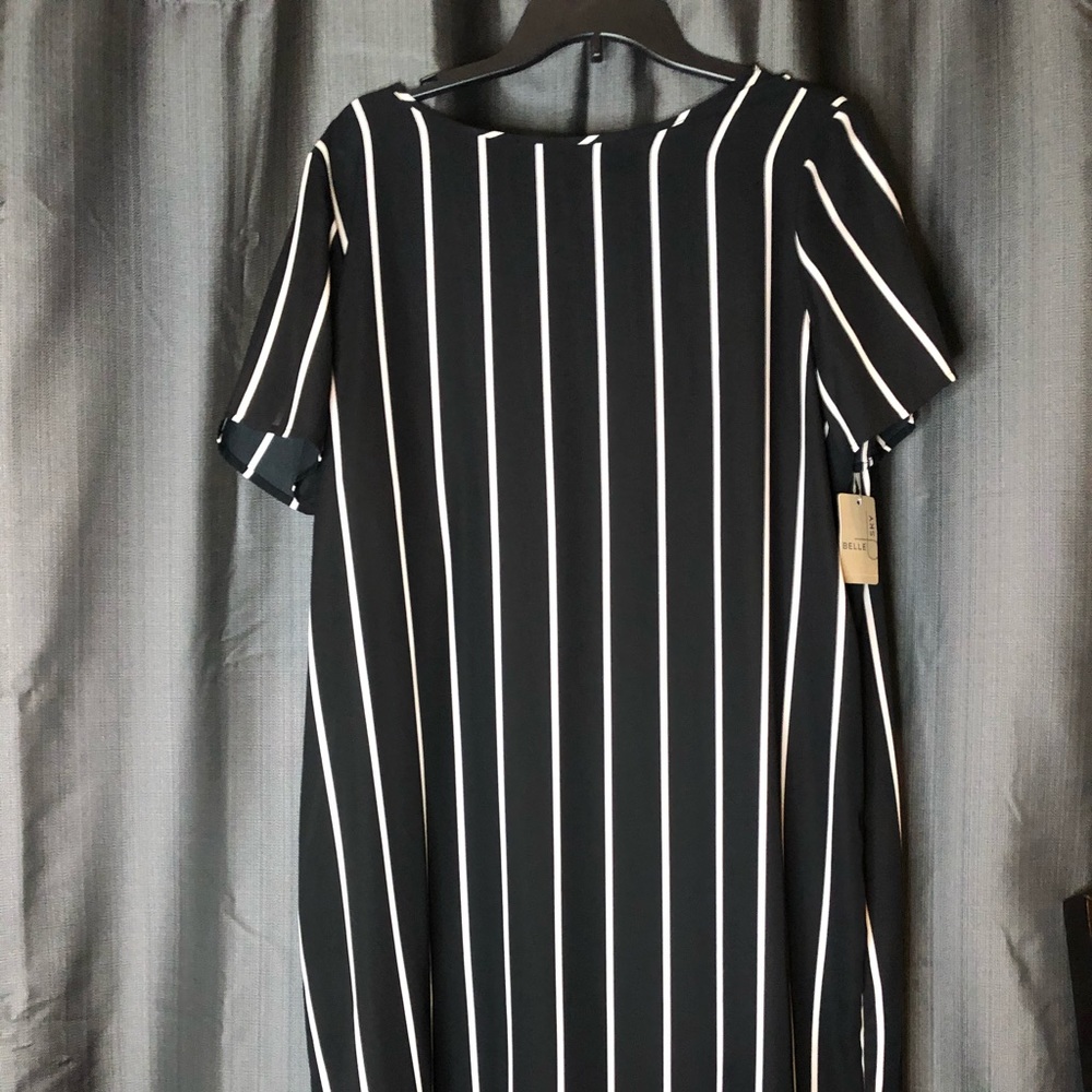 Belle + Sky black and white stripe dress